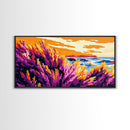 Coastal View, Ocean Waves, Colorful Beach, Sunset Art, Framed Canvas Print, Living Room Wall Art, Nautical Home Decor, Beach Lover Gift