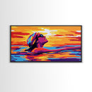 Dock At Sunset, Tranquil Lake, Nature Serenity, Framed Canvas Print, Cabin Wall Art, Peaceful Retreat, Living Room Decor, Fall Aesthetic