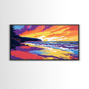 Mountain Lake, Sunset View, Scenic Nature, Framed Canvas Print, Wilderness Art, Rustic Home Decor, Fall Landscape, Cabin Wall Art