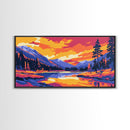 Autumn River, Vibrant Landscape, Colorful Nature, Canvas Print, Rustic Wall Art, Cozy Living Room Decor, Wilderness Scene, Lodge Art