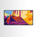 Water Lily, Tranquil Pond, Zen Landscape, Framed Canvas Print, Botanical Wall Art, Meditation Room Decor, Vibrant Floral Painting