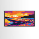 Ocean Waves, Sunset Seascape, Coastal Art, Nature Print, Framed Canvas Print, Beach House Wall Art, Nautical Decor, Vibrant Landscape
