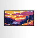 Canyon Sunset, Desert Landscape, Southwest Art, Framed Canvas Print, Wall Art, Western Home, Boho Aesthetic, Earthy Tones, Rustic Decor