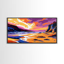 River Valley, Sunset Scene, Majestic Cliffs, Nature Wall Art, Framed Canvas Print, Rustic Home Decor, Western Landscape, Fall Colors