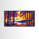 Golden Forest, Autumn Tree Art, Vibrant Nature Scene, Framed Canvas Print, Fall Wall Decor, Rustic Home Aesthetic, Woodland