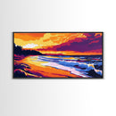 Ocean Sunset, Coastal Waves, Beach Wall Art, Canvas Print, Vibrant Seascape, Nautical Home Decor, Summer Art, Tropical Landscape