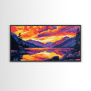 Lake Reflection, Mountain Sunset, Wilderness Art, Canvas Print, Nature Wall Art, Cabin Decor, Rustic Home Artwork, Serene Landscape