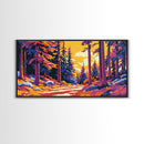 Autumn Forest, Sunset Glow, Pathway Scene, Canvas Print, Cozy Home Decor, Living Room Art, Woodland Painting, Vibrant Fall Landscape