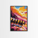 Cowboys Riding, Wild West, Western Adventure, Framed Canvas Print, Rustic Home Decor, Horse Riders, Southwest Wall Art, Cowboy Scene