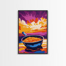 Skillet Meal, Western Cooking, Rustic Kitchen, Cowboy Decor, Farmhouse Aesthetic, Kitchen Wall Art, Bold Colors, Canvas Print, Warm Tones