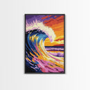 Giant Wave, Ocean Wall Art, Surf Decor, Beach Theme, Canvas Print, Vibrant Seascape, Coastal Home Art, Ocean Lovers Gift