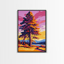 Majestic Tree, Golden Leaves, Autumn Serenity, Canvas Print, Nature Wall Art, Vibrant Fall Decor, Living Room Artwork