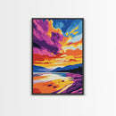 Lake Reflection, Sunset Glow, Canvas Print, Scenic Wall Art, Boho Landscape, Modern Nature Art, Bedroom Art, Gift Idea, Large Artwork