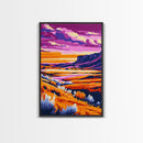 Desert Sunset, Canyon Glow, Canvas Print, Bold Landscape, Boho Wall Art, Rustic Home Decor, Large Artwork, Living Room Art, Gift Idea