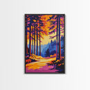 Forest, Golden Path, Autumn Trees, Canvas Print, Fall Landscape Art, Rustic Home Decor, Living Room Wall Art, Vibrant Nature Painting