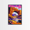 Desert Arch, Canyon Sunset, Western Landscape, Nature Lovers, Bold Art, Rustic Decor, Framed Canvas Print, Living Room, Office Space