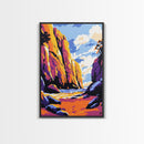 Canyon View, Desert Wall Art, Southwest Decor, Vibrant Landscape Print, Nature Lover Gift, Modern Wall Art, Framed Canvas Print