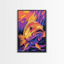 Bold Bass, Fishing Art, Vibrant Wildlife, Angler Decor, Canvas Print, Man Cave Wall Art, Rustic Lake House, Bold Colors, Unique Gift