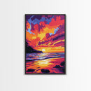 Sunset Glow, Serene Waters, Scenic Landscape, Canvas Print, Modern Home Decor, Office Wall Art, Warm Color Palette, Nature Painting