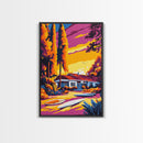 Surfer Paradise, Coastal Sunset, Tropical Art, Canvas Print, Beach Wall Decor, Vibrant Home Aesthetic, Ocean Inspired Painting