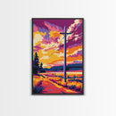 Country Road, Sunset Glow, Rural Landscape, Canvas Print, Fall Aesthetic, Rustic Wall Art, Warm Colors, Nature Painting, Cozy Decor