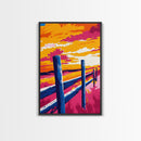 Rustic Fence, Countryside Landscape, Sunset Field, Farmhouse Wall Art, Canvas Print, Rustic Decor, Country Home, Western Wall Art