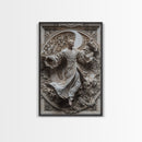 Ornate Sculpture, 3D Wall Art, Elegant Relief, Classical Decor, Canvas Print, Artistic Home Decor, Luxury Interior, Spiritual Aesthetic