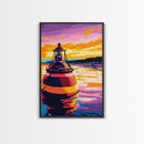 Ocean Buoy, Nautical Decor, Seaside Wall Art, Coastal Painting, Canvas Print, Living Room Wall Art, Beach House Art, Vibrant Watercolor