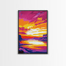 Canyon Sunset Art, Vibrant Nature Painting, Colorful Landscape Canvas Print, Rustic Home Decor, Western Wall Art, Living Room Wall Art