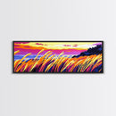 Wheat Field, Autumn Canvas Print, Vibrant Nature Art, Rustic Farmhouse Decor, Framed Canvas Print, Country Home Wall Art, Sunset Painting
