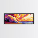 Ocean Wave, Beach Canvas Print, Vibrant Coastal Art, Tropical Wall Art, Framed Canvas Print, Surfing Decor, Colorful Seascape Painting
