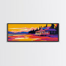 Lakeside Porch, Sunset Reflection, Rustic Cabin Art, Framed Canvas Print, Home Wall Decor, Peaceful Landscape, Autumn Aesthetic