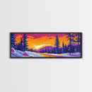 Snowy Forest, Winter Wonderland Art, Holiday Wall Decor, Framed Canvas Print, Vibrant Christmas Artwork, Cabin Aesthetic, Gift Idea