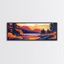 Serene Lake, Mountain Reflection, Nature Inspired Art, Fall Landscape, Cozy Home Decor, Framed Canvas Print, Rustic Wall Art