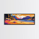 Sandy Path, River View, Vibrant Mountain Scene, Fall Nature Decor, Canvas Print, Bedroom Wall Art, Cozy Home Aesthetic
