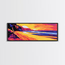 Coastal Sunset, Beach Wall Art, Vibrant Ocean, Boho Style, Serene Seascape, Bedroom Aesthetic, Tropical Vibes, Canvas Print