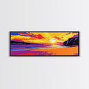 Golden Shore, Ocean Sunset, Boho Home Decor, Sunset Lover Gift, Warm Tones, Relaxing Seaside, Living Room Art, Canvas Print