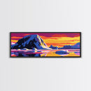 Icy Mountain, Sunset Over Ice, Vibrant Frozen Landscape, Cool Color Palette, Arctic Beauty, Bold Wall Art, Canvas Print