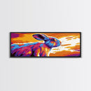 Colorful Rabbit, Animal Wall Art, Boho Home Decor, Vibrant Wildlife, Whimsical Painting, Pet Lover Gift, Canvas Print