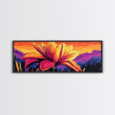 Blooming Lily, Floral Wall Art, Vibrant Flower Print, Nature Inspired Decor, Framed Canvas Print, Boho Home Art, Botanical Bedroom Decor