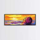 Ocean Sunset, Floating Buoy, Canvas Print, Nautical Art, Coastal Home Decor, Beach House Wall Art, Vibrant Seascape, Living Room Decor