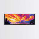 Golden Mountains, Dramatic Sunset, Framed Canvas Print, Majestic Landscape, Adventure Wall Art, Living Room Decor, Vibrant Home Artwork