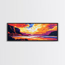 Canyon Sunset, River View, Dramatic Landscape, Framed Canvas Print, Bold Colors, Scenic Wall Art, Living Room Decor, Rustic Home