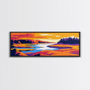 River Valley, Serene Water, Colorful Sunset, Framed Canvas Print, Nature Wall Art, Home Office Decor, Country Landscape, Fall Aesthetic