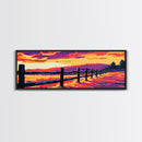Wooden Fence, Sunset Prairie, Rustic Scenery, Framed Canvas Print, Country Wall Art, Farmhouse Home Decor, Nature Landscape, Autumn Mood