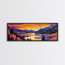 Twilight Lake, Mountain Reflection, Nature Serenity, Canvas Print, Living Room Wall Art, Modern Landscape, Wilderness Decor, Cozy Vibes