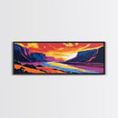 Sunset Valley, Dramatic Clouds, Wild Landscape, Framed Canvas Print, Rustic Home Decor, Colorful Art, Nature Lover Gift, Boho Aesthetic
