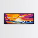 Coastal Sunset, Beach Wall Art, Ocean Scene, Canvas Print, Relaxing Decor, Summer Vibes, Seascape Painting, Living Room Artwork