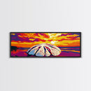 Seashell Sunset, Beach Wall Art, Ocean Decor, Canvas Print, Vibrant Coastal Painting, Nautical Living Room Art, Tropical Bedroom Decor