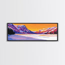 Snowy Mountains, Winter Scene, Sunset, Canvas Print, Cozy Cabin Art, Rustic Wall Decor, Mountain Lovers Gift, Serene Nature Print